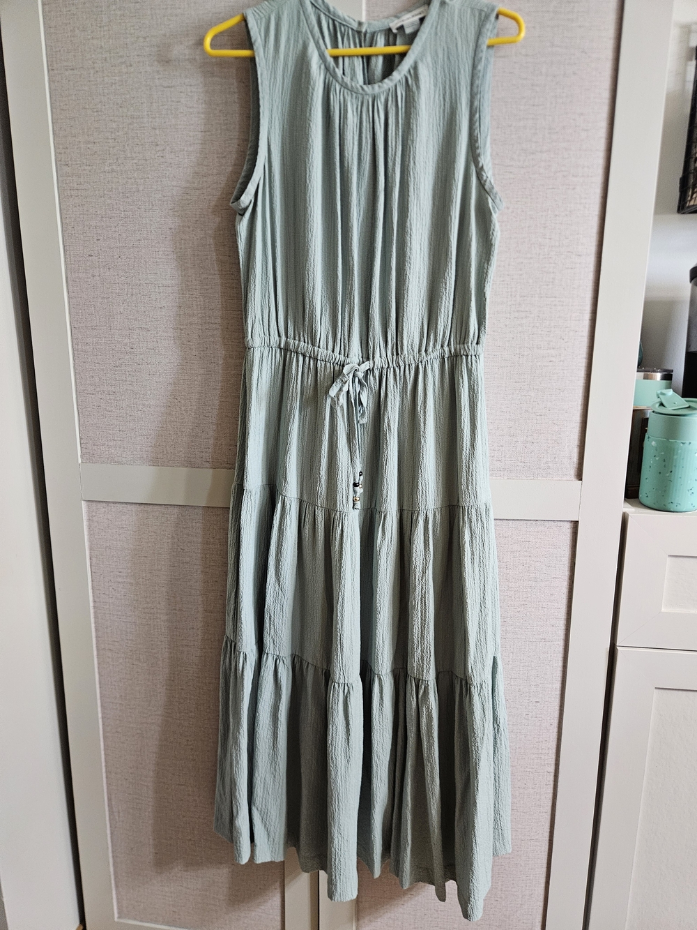 Calvin Klein Sleeveless Maxi Dress in Light Sage